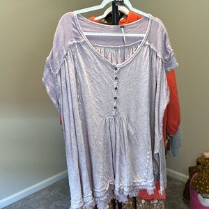 #60 Free People Oversized Short Sleeve Top